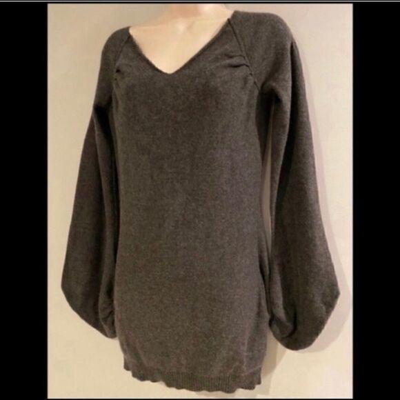 MADISON MARCUS CASHMERE RUCHED CUFF SWEATER DRESS - Picture 2 of 6